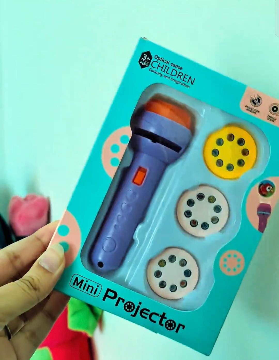 Kids Mini Projector Flashlight Toy – Educational Projection Torch with 48 Image Slides