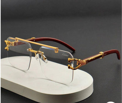 Solar Magic Cheetah Rimless SunGlasses Transition Photo Sun Shades for Both Men and Women