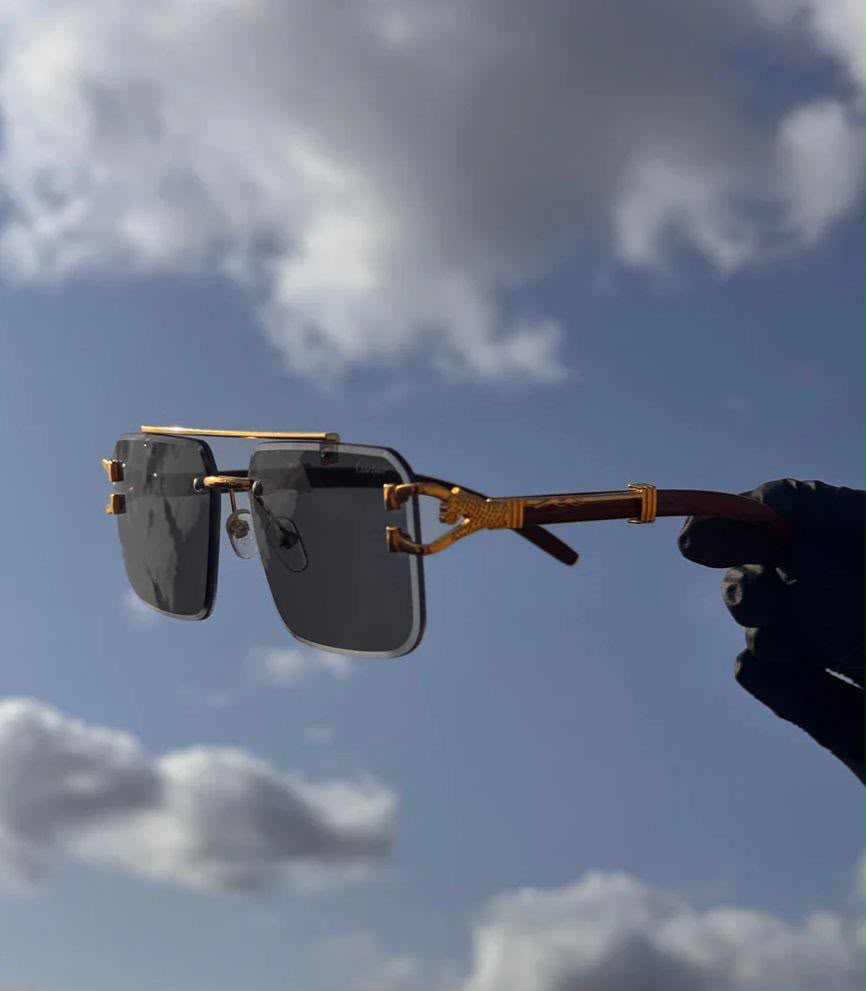 Solar Magic Cheetah Rimless SunGlasses Transition Photo Sun Shades for Both Men and Women