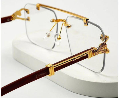 Solar Magic Cheetah Rimless SunGlasses Transition Photo Sun Shades for Both Men and Women