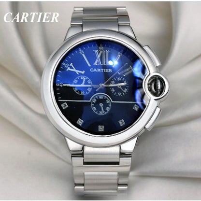 Luxury Designer Style Blue Dial Men's Watch – Stainless Steel | Premium Edition