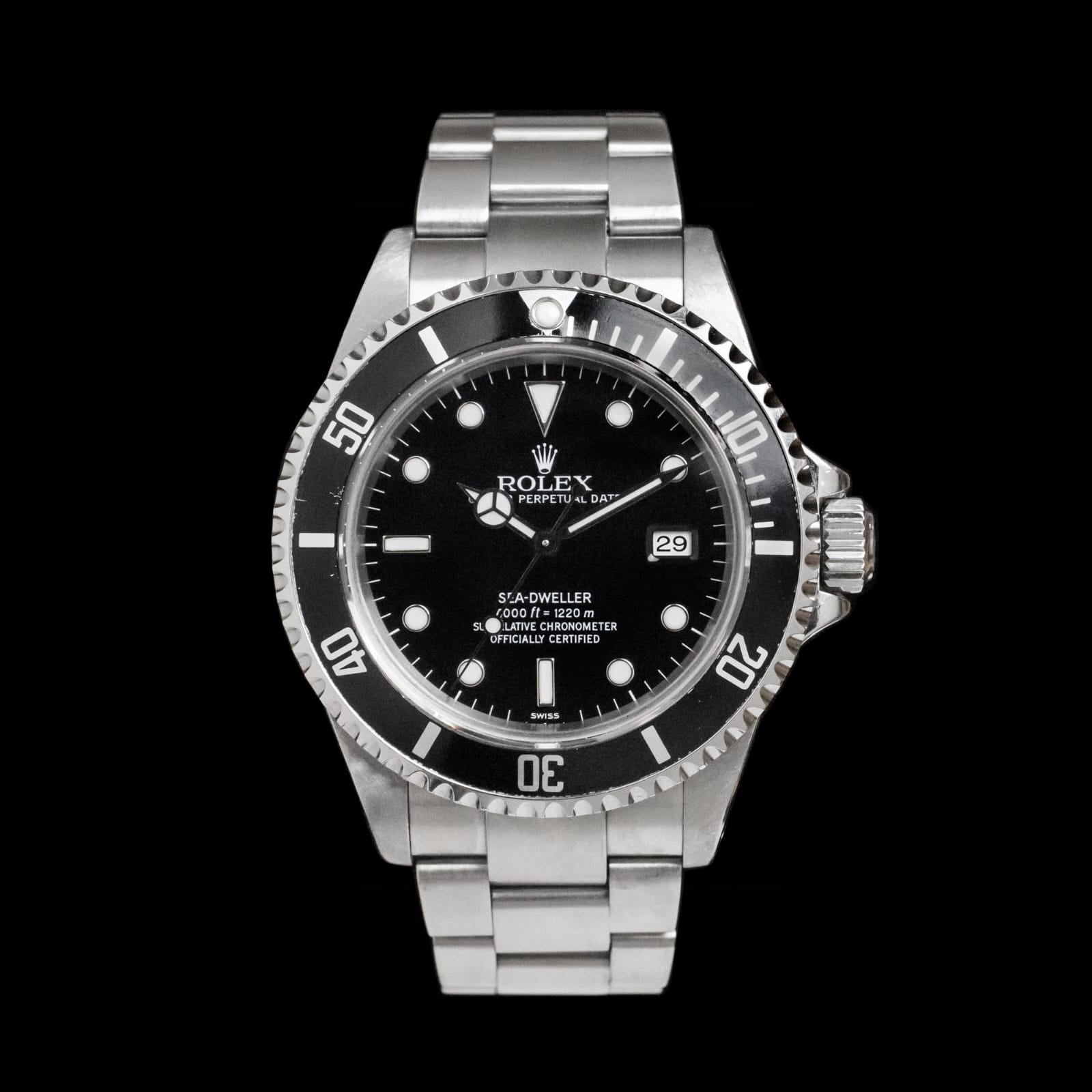 Luxury Rolex Black Dial Silver Stainless Steel Rotating Bezel Watch for Men