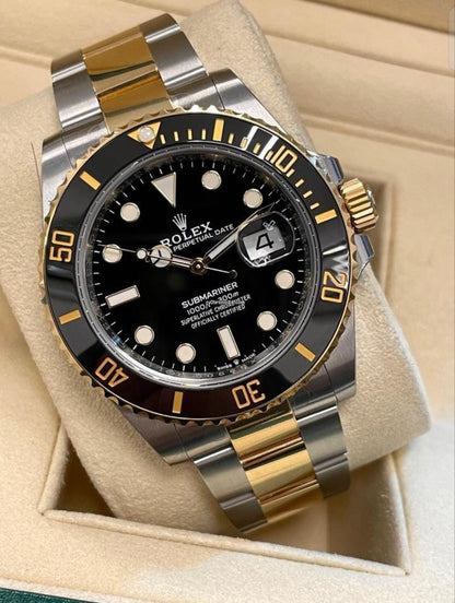 Luxury TwSubmariner Style o-Tone Men's Watch – Black Dial | Premium Edition