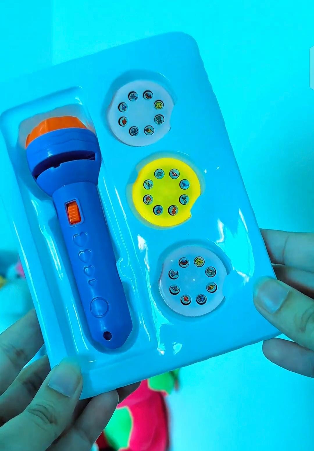 Kids Mini Projector Flashlight Toy – Educational Projection Torch with 48 Image Slides