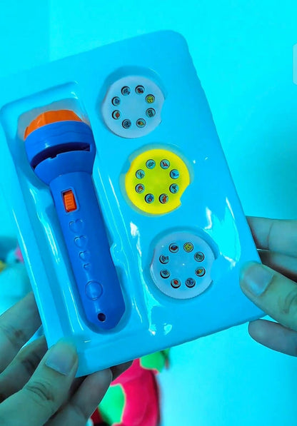 Kids Mini Projector Flashlight Toy – Educational Projection Torch with 48 Image Slides