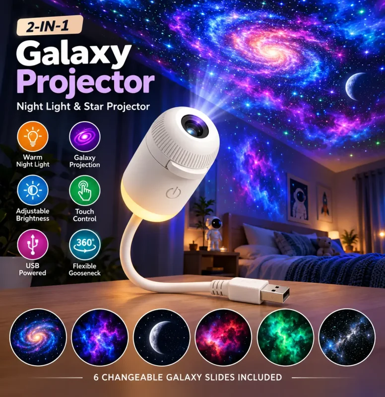 Galaxy White Projector Light