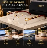 Luxury Rimless Glasses for Work, Study & Travel